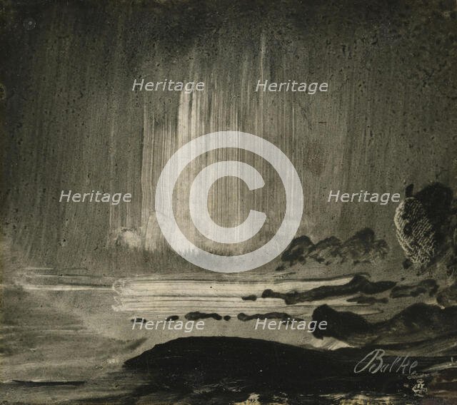 Northern Lights over Coastal Landscape, 1870s. Creator: Peder Balke.