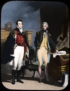 The Army and Navy, Wellington and Nelson, c1805.  Artist: Newton & Co.