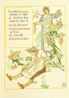 Simple Honesty shows in vain A fashion few seek to robe in..., 1899. Creator: Walter Crane.