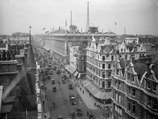 A view of Oxford Street, Westminster, London, from roof level, c1909. Artist: Unknown