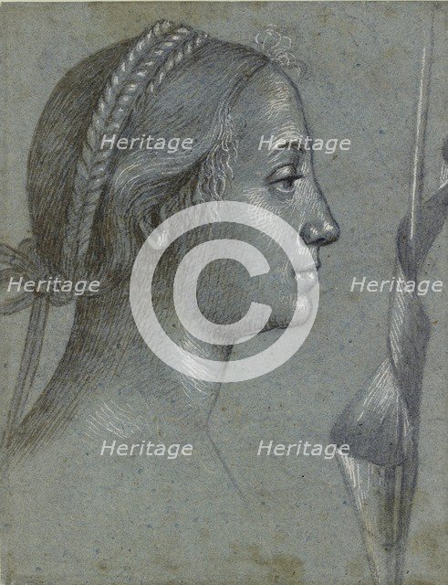  Head of a Woman with a Pennant wound round a Pole, late 15th century. Artist: Vittore Carpaccio.