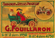 Advertisement for Fouillaron cars, c1900s. Artist: Unknown.
