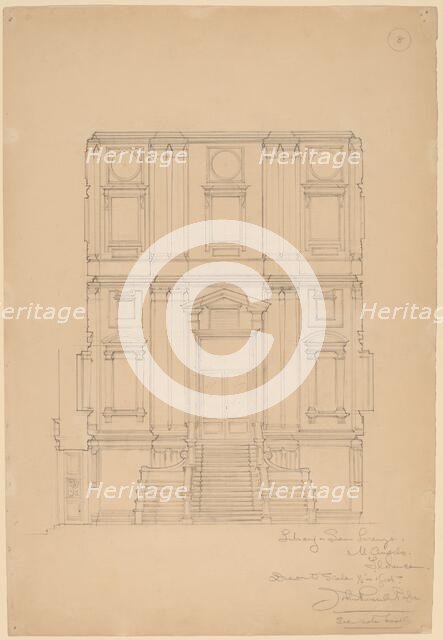 Library, San Lorenzo, c. 1896. Creator: John Russell Pope.