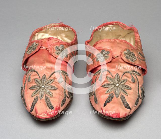 Pair of Slippers, early 1700s. Creator: Unknown.