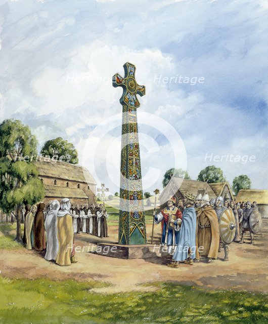 Sandbach Crosses, 9th century, (c1990-2010). Artist: Peter Dunn.
