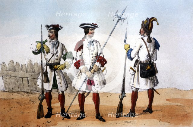 Spanish Corps, Reign of Phillip III, Infantry, 1707. Provincial Corps: Rifleman, Grenadier and Se…