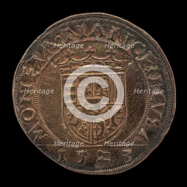 Crowned Shield [reverse], 1523. Creator: Unknown.