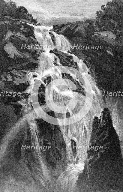 The Barron Falls near Cairns, Queensland, Australia, 1886.Artist: JR Ashton