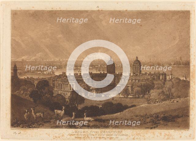 London from Greenwich, published 1811. Creator: JMW Turner.