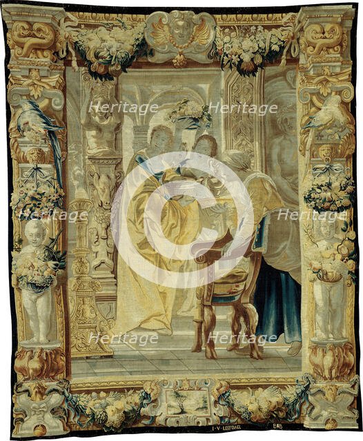 Tapestry (Four Servants), Flanders, c. 1650. Creator: Jan van Leefdael.