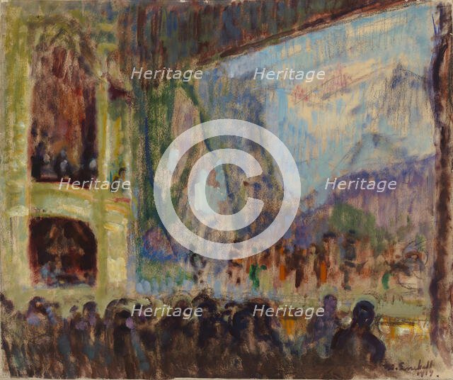 Interior View of the Finnish Opera, 1919. Creator: Magnus Enckell.