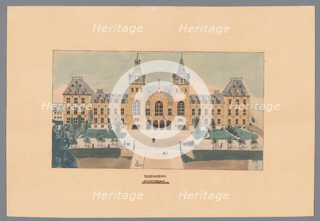 View of the Rijksmuseum in Amsterdam, 1907. Creator: A.G. van der Meulen.