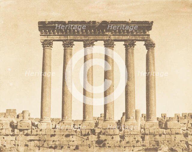 Colonnade du Temple du Soleil, à Baâlbek (Héliopolis), September 15, 1850. Creator: Maxime du Camp.
