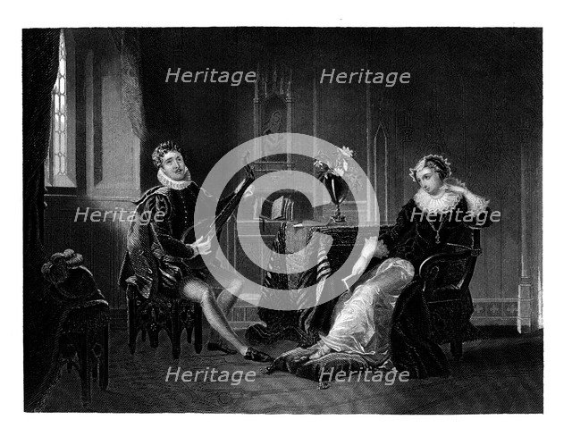 Chatelar Playing the Lute to Mary Queen of Scots, 1560s, (1860). Artist: JC Armytage