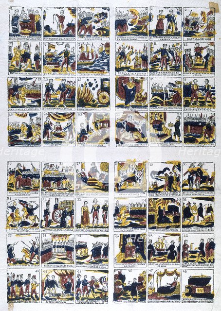 'Popular Spanish view of Napoleon's life', 19th century. Artist: Unknown