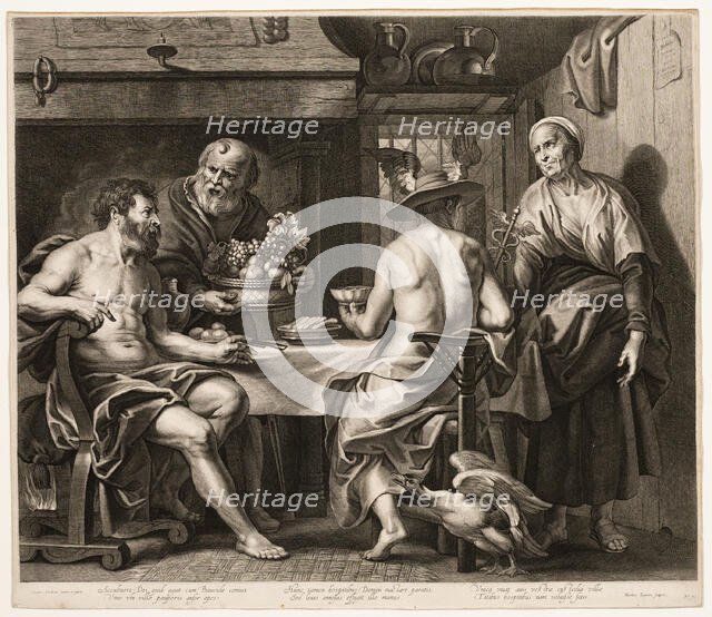 Jupiter and Mercury with Baucis and Philemon, c. 1650. Creator: Nicolaes Lauwers.
