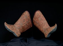 Pair of Woman's Boots with Tying Ribbon, China, Tang dynasty(618-906)/ Song dynasty(960-1279)... Creator: Unknown.