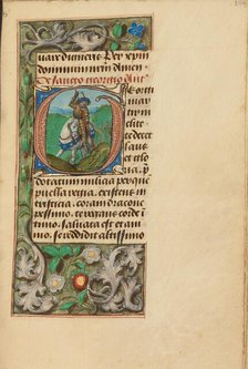 Initial G: Saint George and the Dragon; Crohin-La Fontaine Hours, (about 1480-1485?). Creators: Master of the Dresden Prayer Book, Workshop of the Master of the Dresden Prayer Book.