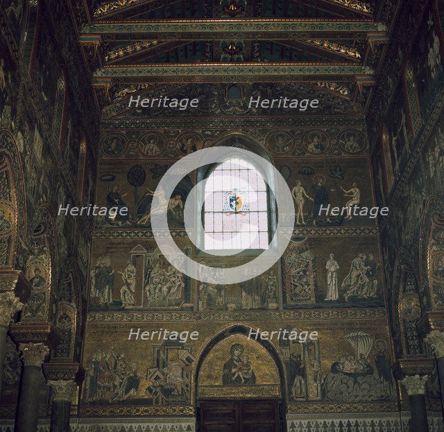 Mosaics above the west door of the Cathedral in Monreale, 12th century. Artist: Unknown