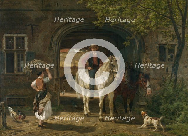 On their Way to the Field, 1870. Creator: Jean Louis Van Kuyck.