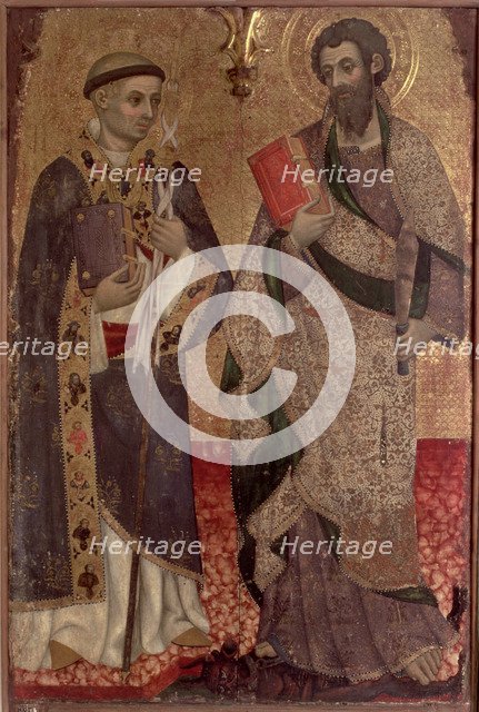 St. Bartholomew and St. Bernard of Claravall, detail of the altarpiece from the Convent of San Do…
