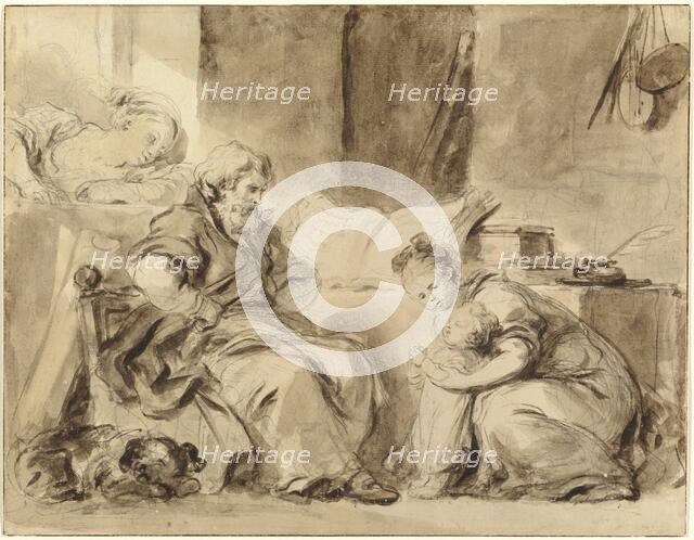 A Prayer for Grandpapa, late 1770s. Creator: Jean-Honore Fragonard.