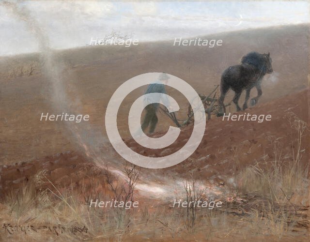 Spring Ploughing, 1884. Creator: Kreuger, Nils (1858-1930).