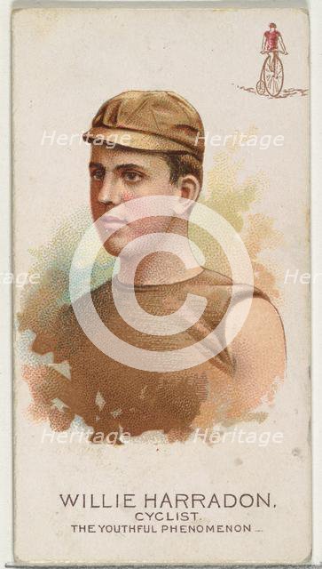 Willie Harradon, Cyclist, The Youthful Phenomenon, from World's Champions, Series 2 (N29) ..., 1888. Creator: Allen & Ginter.