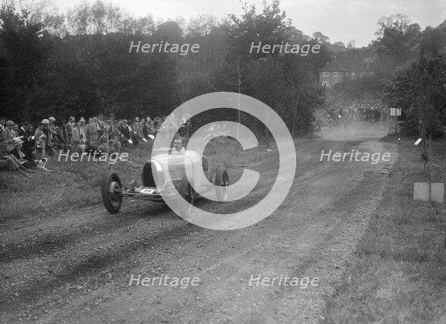 Bugatti Type 35, Bugatti Owners Club Hill Climb, Chalfont St Peter, Buckinghamshire, 1935. Artist: Bill Brunell.