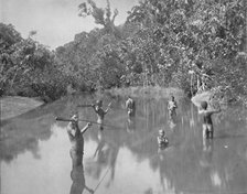 'Australian Aborigines Spearing Fish', 19th century. Artist: Unknown.