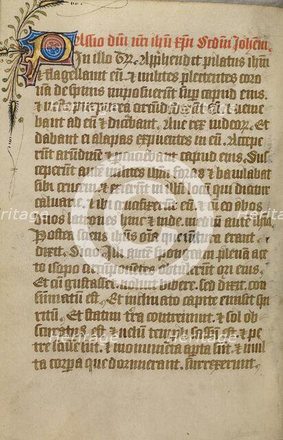 Decorated Text Page; Illustrated Vita Christi, with devotional supplements, about 1480-1490. Creator: Unknown.