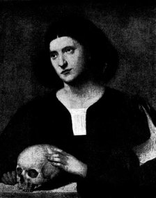 Venetian Art at the New Gallery: Portrait of a Lady Professor of Bologna - by Giorgione, 1895. Creator: Unknown.