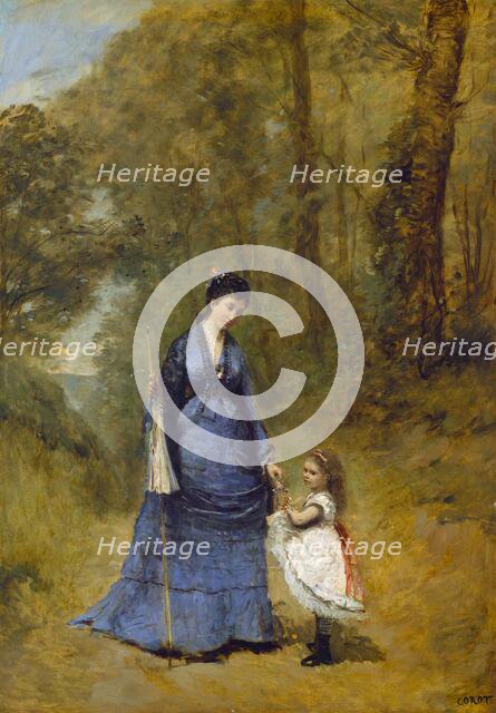 Madame Stumpf and Her Daughter, 1872. Creator: Jean-Baptiste-Camille Corot.