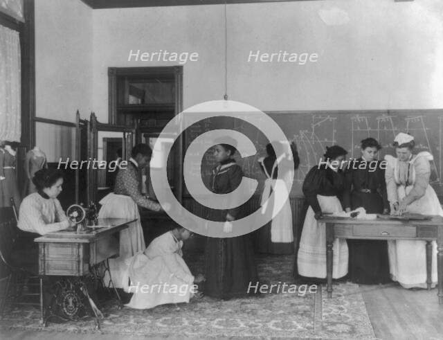A class in dressmaking, Hampton Institute, Hampton, Virginia, 1899. Creator: Frances Benjamin Johnston.