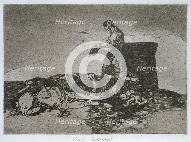 The Disasters of War, a series of etchings by Francisco de Goya (1746-1828), plate 48: 'Cruel lás…