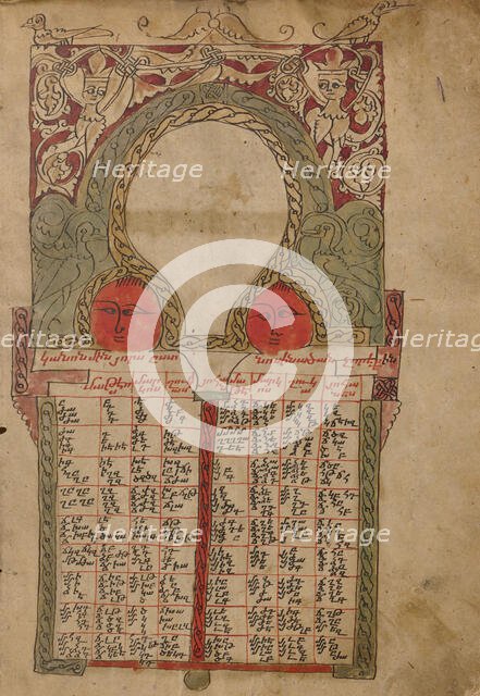 Canon Table Page; Gospel Book, 1386. Creator: Unknown.