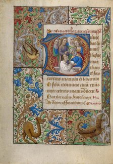 Initial D: The Raising of Lazarus; Book of Hours, about 1480-1490. Creator: Georges Trubert.