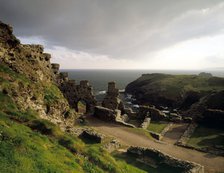 Looking out to sea from the ruins of Tintagel Castle, Cornwall, 1995. Artist: Paul Highnam