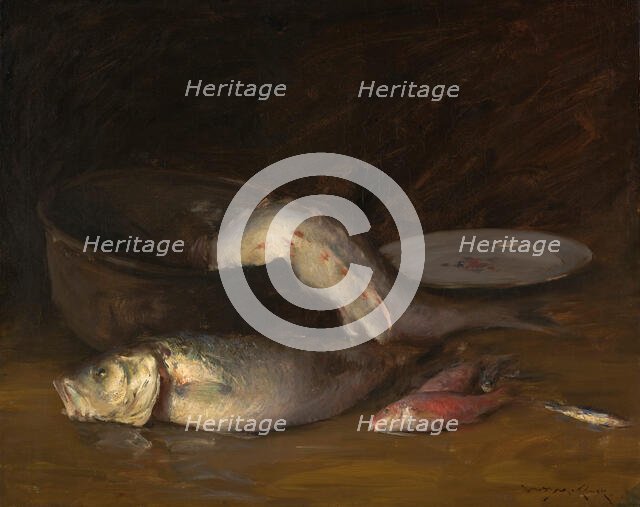 Big Copper Kettle and Fish (Fish), about 1914. Creator: William Merritt Chase.