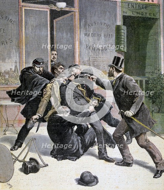 The Arrest of Ravachol, 1892. Artist: Francois Claudius Koeningstein