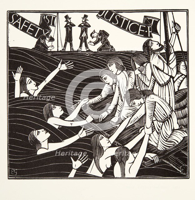 Safety First, 1924, (wood engraving).