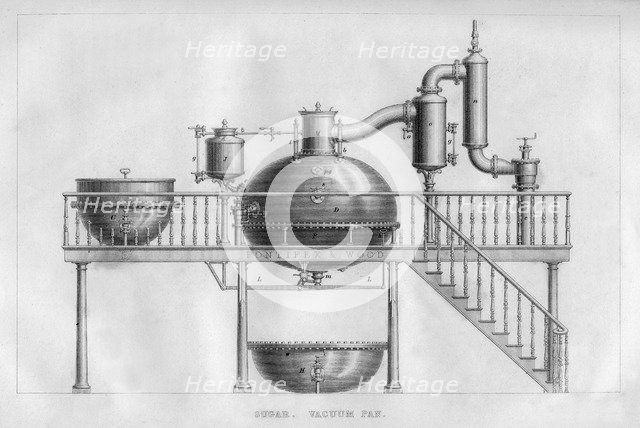 Sugar. Vacuum pan, 1866. Artist: Unknown