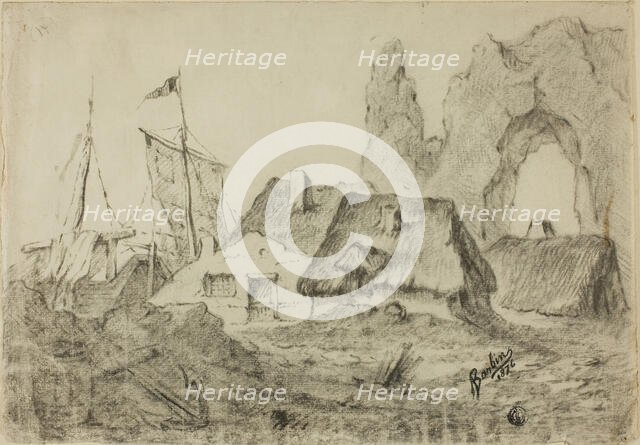 Huts Etretat, 1876. Creator: Barbin.