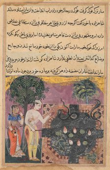 Page from Tales of a Parrot (Tuti-nama): Eighteenth night: The prince…, c. 1560. Creator: Unknown.