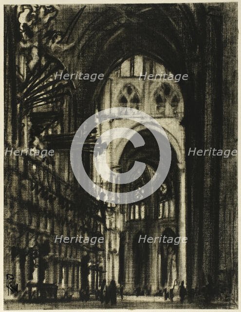 The Gilded Organ Pipes, c. 1903. Creator: Joseph J Pennell.