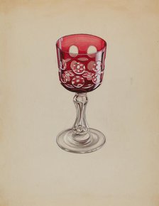 Ruby Case-Glass Goblet, c. 1936. Creator: Robert Stewart.