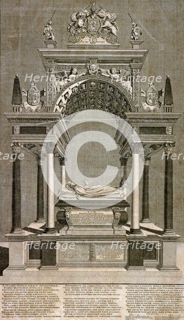 The monument to Mary, Queen of Scots in Westminster Abbey, London, 1742. Artist: James Cole