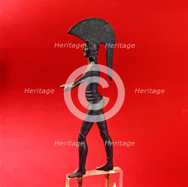 Ares, god of war, son of Zeus and Hera, bronze statue.