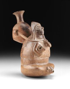Ritual Vessel Representing a Woman Carrying a Vessel (Aryballos) and Nursing a Child, A.D. 1200/1450 Creator: Unknown.