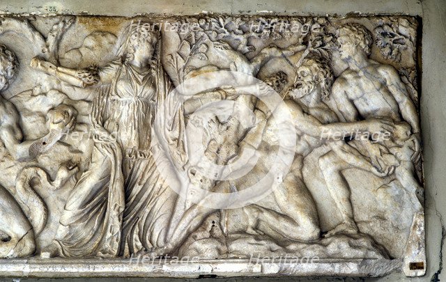 Hecate and giants, Roman relief. Artist: Unknown